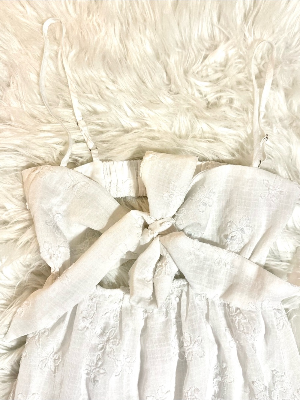 Princess Polly White Eyelet Cutout Mini Dress Size US 2 | AU 6 - Picture 3 of 12